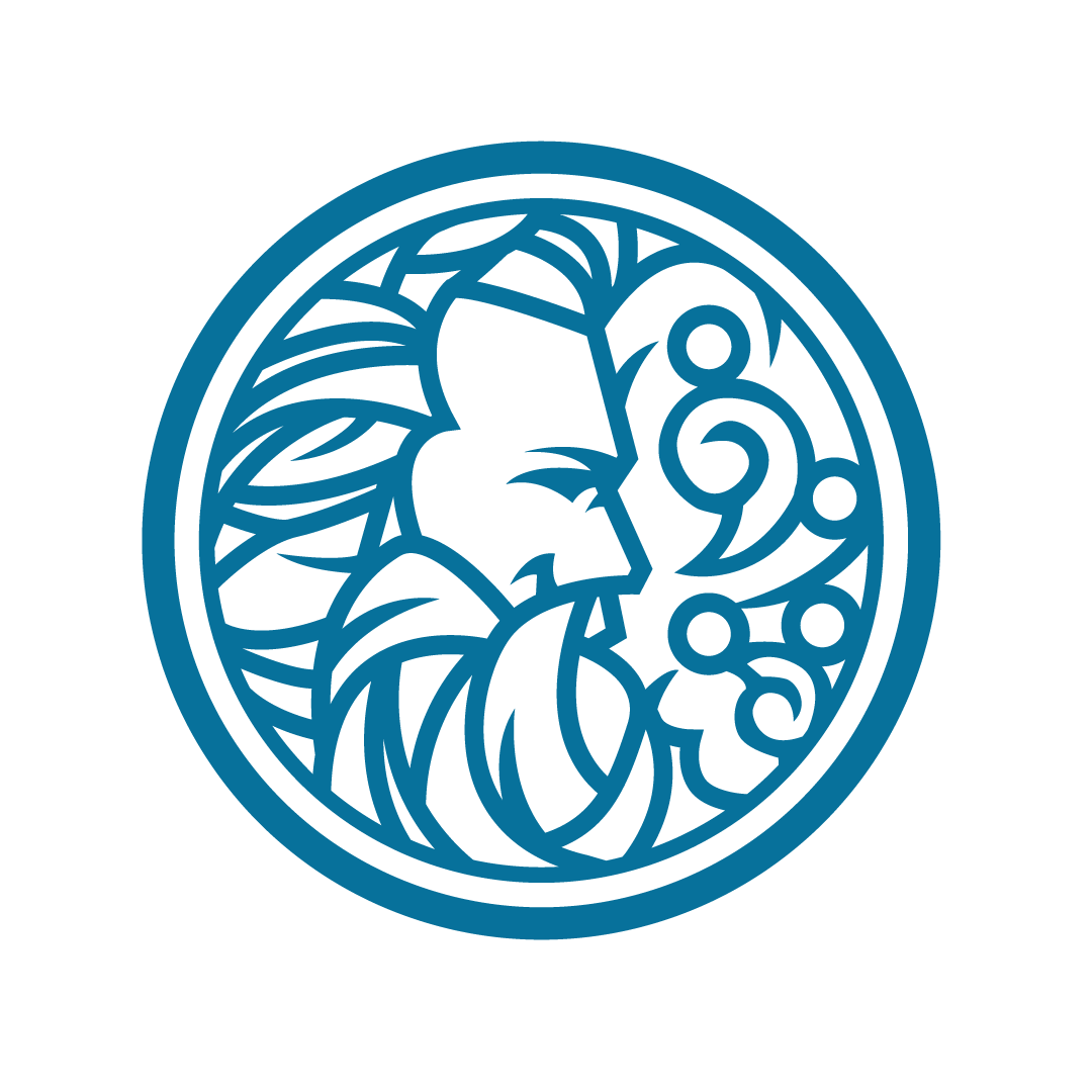 Borvo Nutrients circular logo featuring a stylized profile of the Celtic god Borvo, representing mineral and water-based wellness.