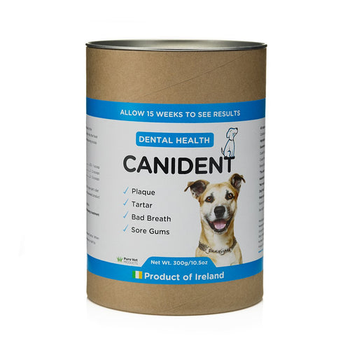 Canident - Clean Dogs Teeth, Fix Bad Breath and Remove Plaque -300g tub packaging