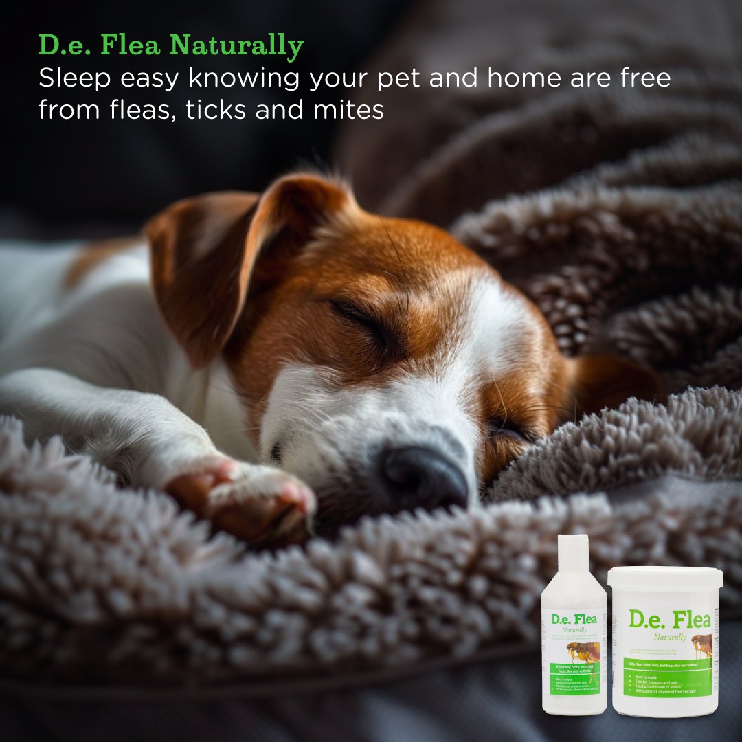 D.E Flea Naturally - Safe Flea, Tick & Mite Killer For Dogs & Animals - Seaweed For Dogs