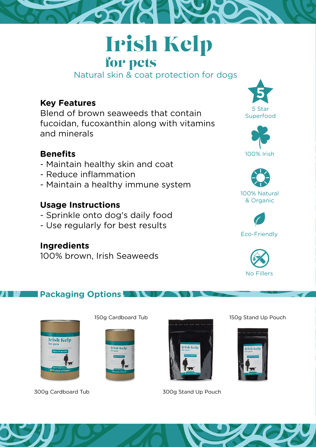 Irish Kelp for Pets | Three Brown Seaweeds from the Coast of Ireland - Seaweed For Dogs