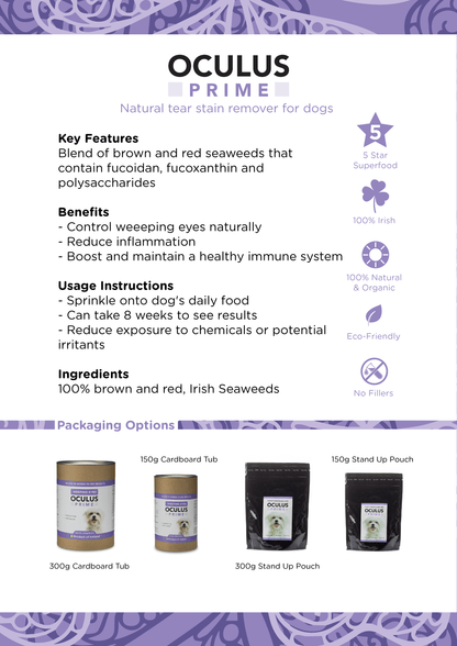 Oculus Prime | Natural Tear Stain Remover For Dogs - Seaweed For Dogs