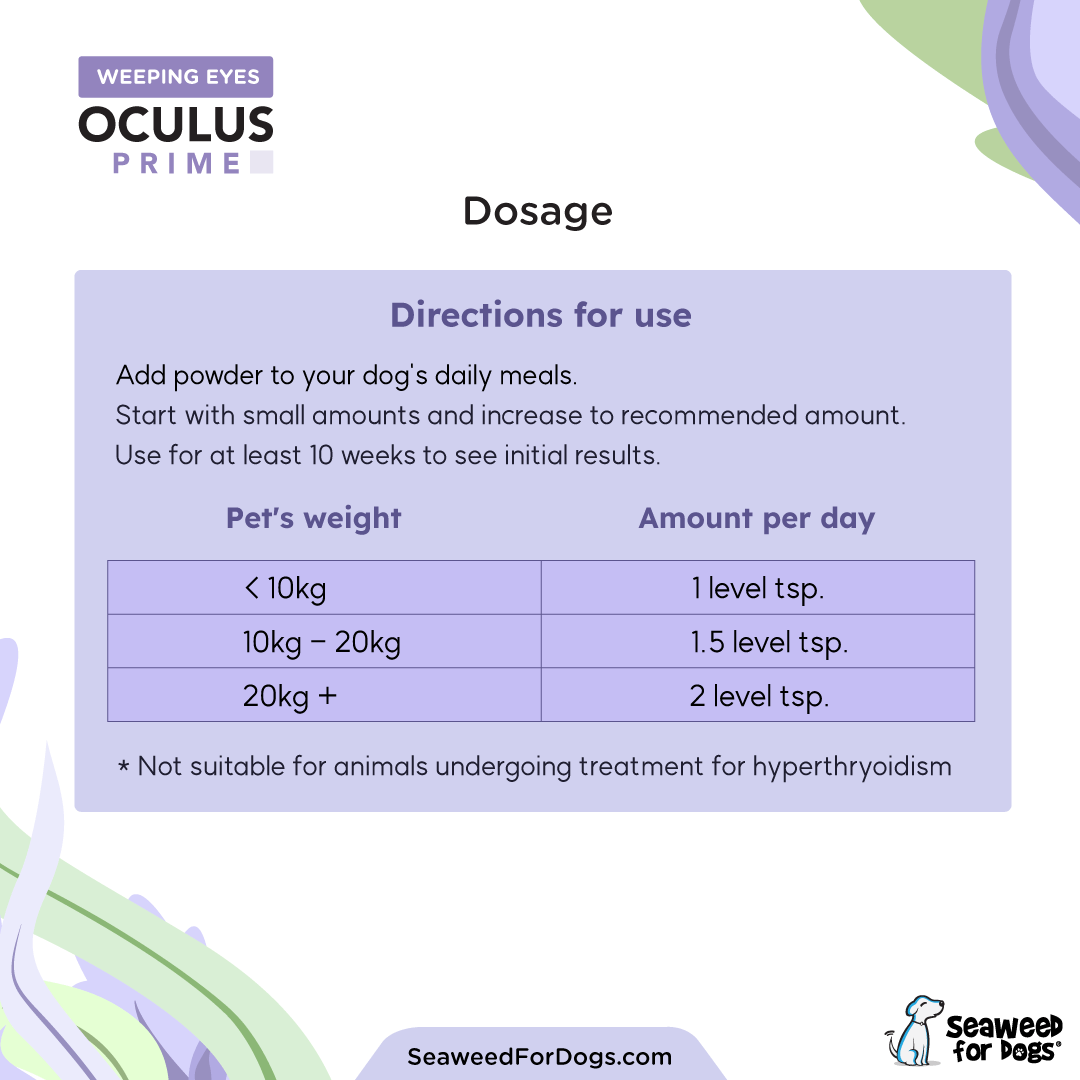 Oculus Prime | Natural Tear Stain Remover For Dogs - Seaweed For Dogs