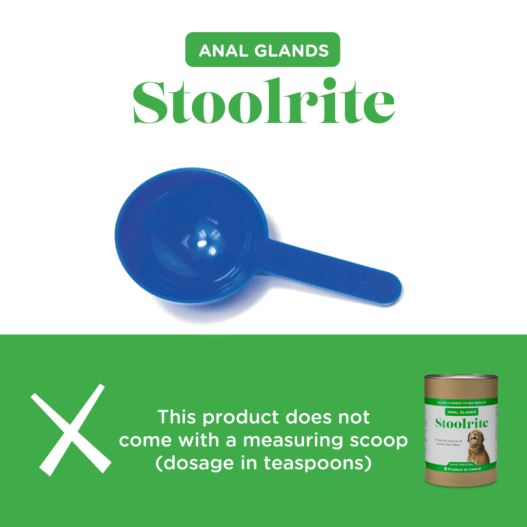 Infographic stating this product does not come with a measuring scoop and is measured in teaspoons