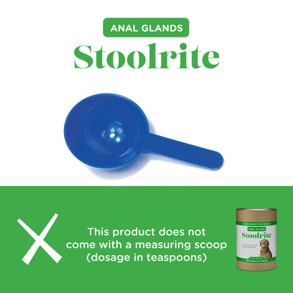Infographic stating this product does not come with a measuring scoop and is measured in teaspoons